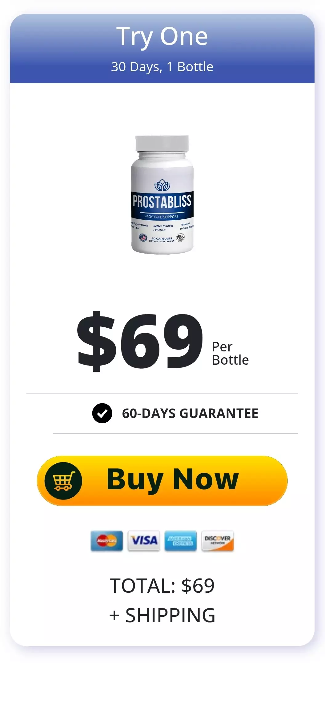 Prostabliss™ 1 bottle pricing